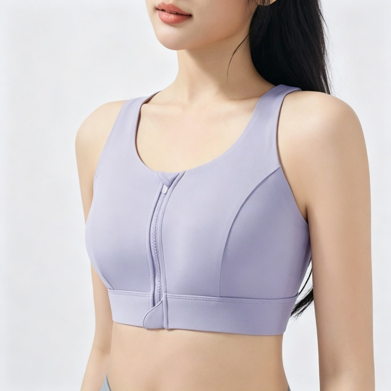 Women's High Impact Front Zipper Sports Bra | Maximum Support Workout Tank