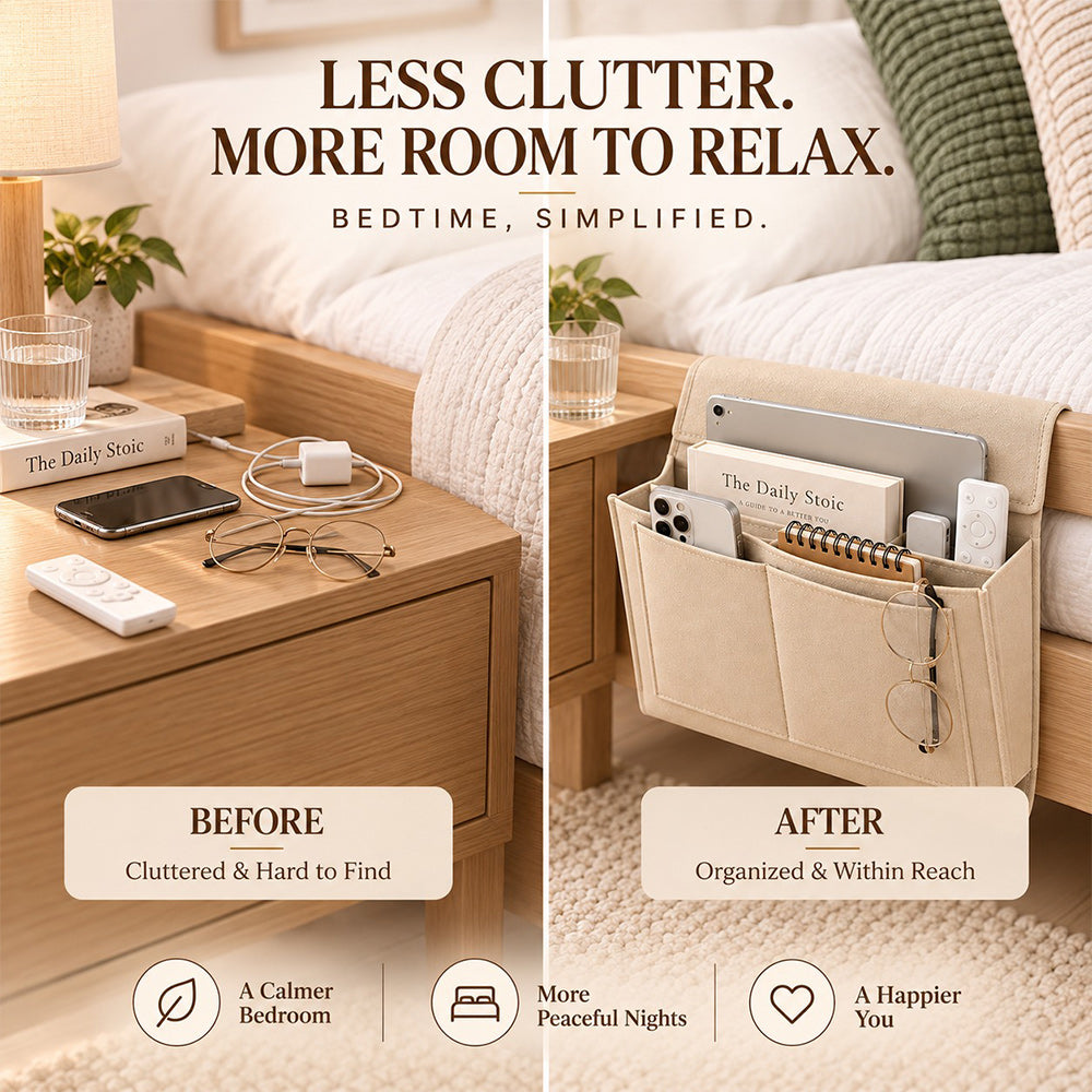 🛏️ Bedside Storage Caddy – Keep Your Space Organized