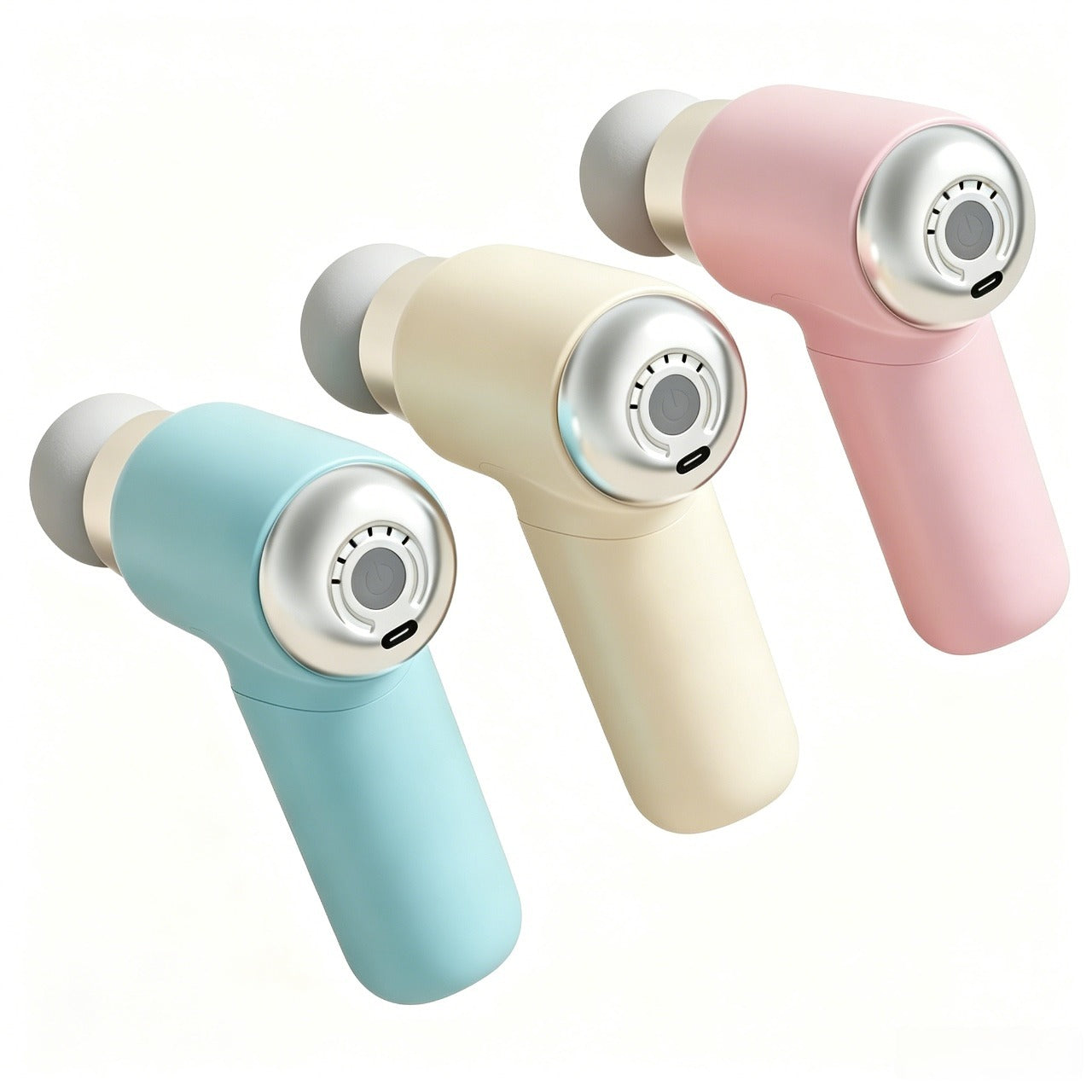 Compact Smart Percussive Massage Gun | Creamy Yellow, Sky Blue, Pink
