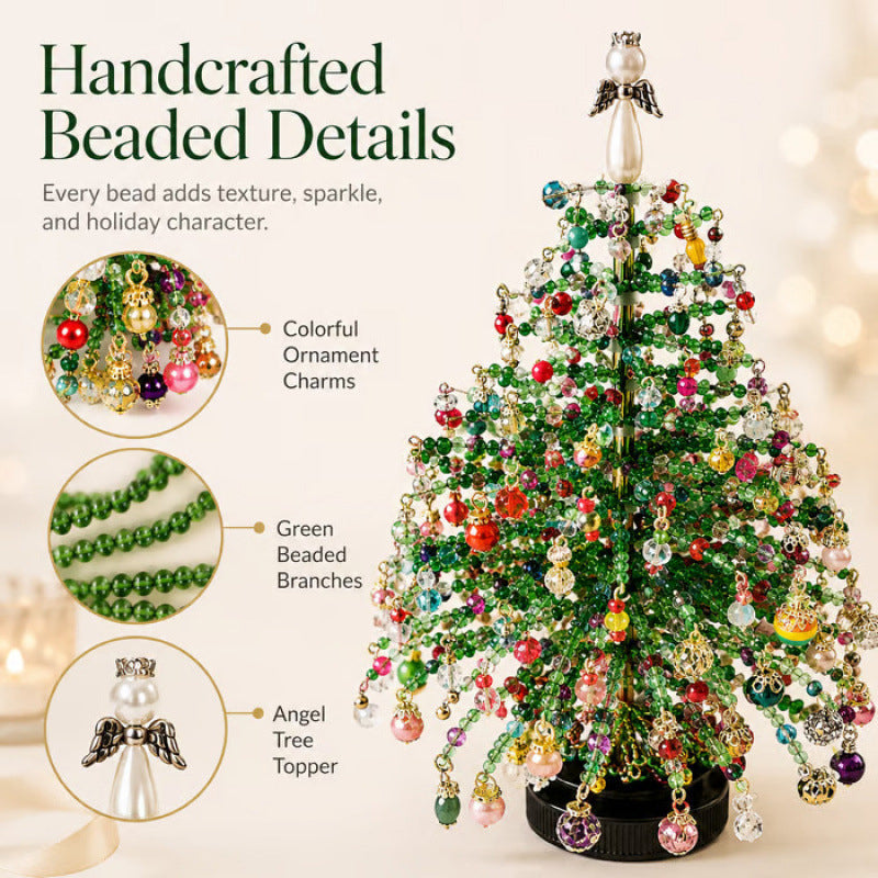 🎄✨Handmade Elegant Beaded Mini Christmas Tree | Collectible Premium Holiday Decor Kit